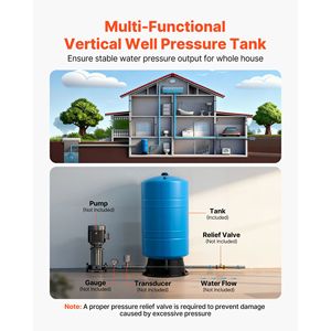 20-Gallon Heavy Duty Carbon Steel <b>Water</b> Storage Tank Vertical Well Pressure Pre-Charged <b>Water</b> <b>Water</b> <b>Treatment</b> <b>Appliances</b> - Product Image 5