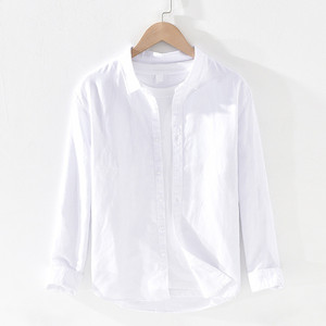 Camisa de Lino y Algodón de Manga Larga para Hombre, Camisa Casual de Lino de Alta Calidad, Camisa Casual Holgada de Algodón para Verano - Product Image 3