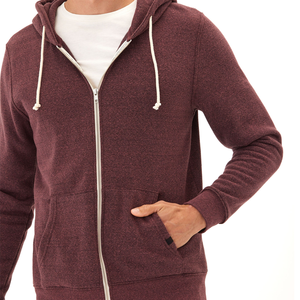 Customizable Logo Heavyweight 100% Cotton Fleece Anti-Wrinkle Breathable Full Zipper Hoodie Drop Shoulder Boxy Fit Side Pockets - Product Image 3