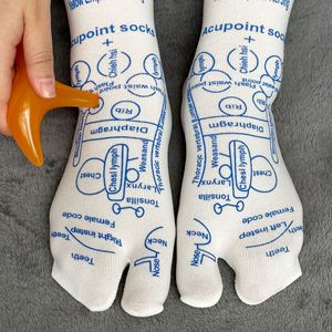 Calcetines de Acupresión de 5 Dedos, Tejidos con Impresión Digital, Transpirables, para Hombre, Uso Casual de Primavera - Product Image 1