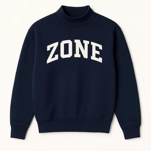 Washed Effect Mockneck Sweatshirt Oversized Cotton Fleece Pullover Warm Winter Casual Streetwear Vintage Fashion <b>Top</b> - Product Image 1