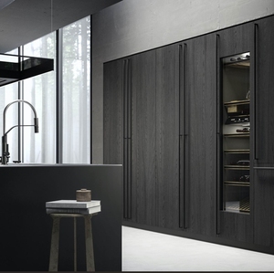 JY Project Customized European PVC Glossy Modular Kitchen Cabinet MDF Carcase Marble Countertop Modern Full <b>Set</b> 2-Year Warranty - Product Image 3