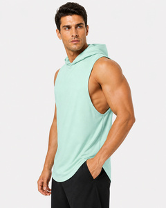 Camiseta sin mangas con capucha para hombre, tela transpirable de primera calidad, corte deportivo elegante, perfecta para el gimnasio o uso casual, mantente fresco y a la moda. - Product Image 2