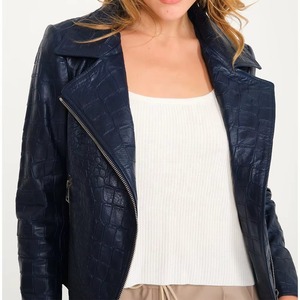 Veste en cuir embossé Python personnalisée pour femmes, en cuir de vache véritable, luxe, mode, service d'échantillons OEM ODM disponible - Product Image 6