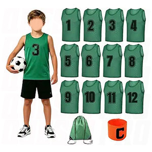 Pinnies Set Pack Scrimmage Vests <b>Soccer</b> Bibs for Team Practice Training Breathable Lightweight Mesh Jerseys with Drawstring - Product Image 1