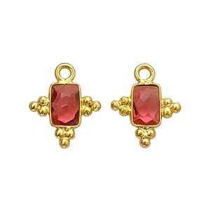 Abalorios de Gemas Pequeñas de Granate y Cuarzo Hechos a Mano al por Mayor – Conectores de Cristal Rectangulares para la Fabricación de Joyas - Product Image 1