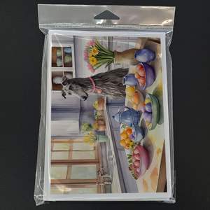 Whimsical Scottish Deerhound Easter Decor Pack 8 Tarjetas de notas A7 en blanco con sobres Tarjetas de felicitación de tamaño 5x7 - Product Image 3