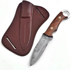 Nouveau couteau de poche EDC 2026, fait main, forgé à la main en acier Damas, pointe clip, lame pleine, manche en bois de rose, qualité industrielle - Product Image 1