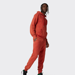 Survêtement d'hiver pour homme en coton 100% écologique de haute qualité, motif uni délavé à l'acide, grande taille, coupe-vent et respirant, OEM - Product Image 2