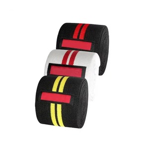 Bandes de genou en cuir de vachette de haute qualité avec support élastique antidérapant pour la musculation et le fitness, bandes de genou réglables en vente - Product Image 3