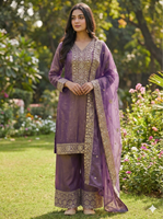 Ensemble de mariage indien en soie brodée avec des paillettes, prêt-à-porter traditionnel, longueur cheville, pour femmes