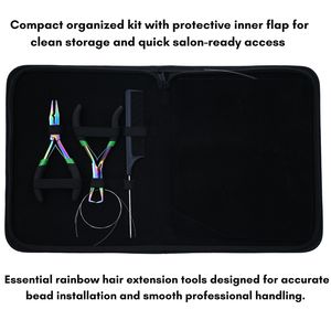 Hair Extension Tools Kit Microbeads Crimping Remover Plier Pulling Hook Loop Wire Tool Scissors Styling Sectioning Clips Finger - Product Image 5