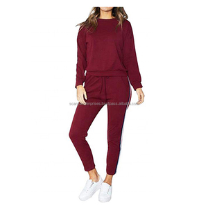 Tute sportive Unisex in cotone invernale con Logo in cotone 100% peso massimo personalizzato con <span class=keywords><strong>disegni</strong></span> elasticizzati Set <span class=keywords><strong>di</strong></span> abbigliamento sportivo da <span class=keywords><strong>donna</strong></span> - Product Image 1