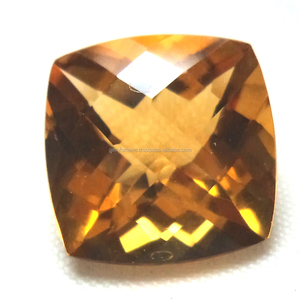 พลอยซิทรินทรงหลวมแบบเจียระไน ขนาด 13.70x13.70 มม. รูปทรงคุชชั่น สำหรับทำแหวน เครื่องประดับ อัญมณีสีเหลือง - Product Image 2