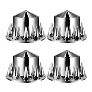 Copricerchi per Asse Posteriore Antiruggine in ABS Elettroplaccato, Copridadi Universali a Punta per Semirimorchi - Product Image 1