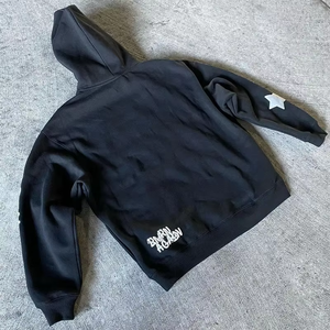 Sweat-shirt à capuche streetwear noir 2026 avec imprimé graphique inspirant sur la foi, unisexe, coupe oversize, personnalisable, vente en gros - Product Image 2