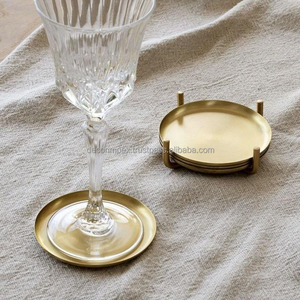 Decorative antique <b>silver</b> finished metal <b>coasters</b> for coffee tables with stylish design and long lasting premium quality - Product Image 2