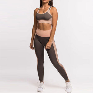 Women V-Neck Spaghetti Strap <b>Crop</b> <b>Top</b> Solid Color Breathable Yoga Tank <b>Top</b> Medium <b>Support</b> Seamless Activewear - Product Image 2