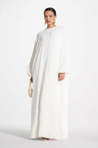 Abaya Traditionnelle Islamique pour Femme, Style Saoudien, Légère, Respirante, en Polyester, Longueur Cheville, Idéale pour l'Aïd et le Printemps, Vente en Gros à Dubaï - Product Image 4