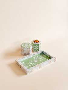 PearlELan mop inlay Bakhoor Set Premium Iridescent Shell Burner & <b>Incense</b> <b>Holder</b> for Sophisticated Home Decor - Product Image 2