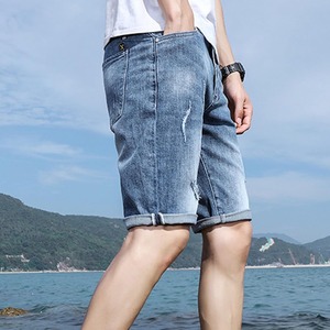 Pantalones Cortos de Mezclilla Elásticos y Holgados de Venta Directa de Fábrica Nay1il, Nueva Temporada de Verano, Casuales, Transpirables y de Secado Rápido para Hombre - Product Image 5