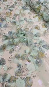 ผ้าปักลายดอกไม้สีม่วง ขนาด 58/60 นิ้ว เนื้อบางเบา เหมาะสำหรับงานแต่งงาน ชุดสำหรับโอกาสพิเศษ ผู้หญิง - Product Image 5