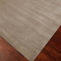 Handmade Viscose Beige Trace Area Rug Rectangle Hand Loom Carpet Floor Decor Rug