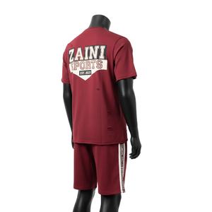 ชุดเสื้อยืดและกางเกงขาสั้นผู้ชาย ผ้าคอตตอนเจอร์ซีย์คุณภาพดี GSM ระบายอากาศได้ดี กางเกงขาสั้นแบบโทนสี  รับสกรีนโลโก้ตามสั่ง - Product Image 5