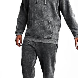 Survêtements d'hiver personnalisés pour hommes, style hip-hop, imprimés sur mesure, effet délavé, vente en gros - Product Image 4