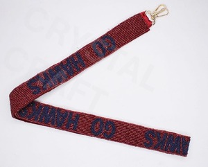 Vintage Eco-Friendly Beaded <b>Game</b> Day Strap with Red Star Design <b>Hook</b> for Handbag-Fashionable Trendy Accessory - Product Image 3