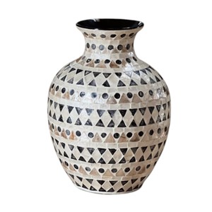 Handmade Mother of Pearl Shell Inlay <b>Decorative</b> <b>Vase</b> for Luxury Living Room Console Table and Home Interior Decoration - Product Image 3