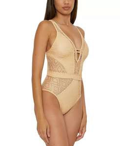 Maillot de bain une pièce à col plongeant métallisé pour femme - Product Image 3