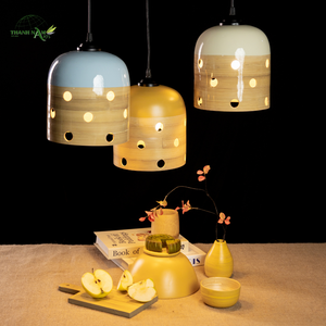 Abat-jour en bambou filé, abat-jour en bambou, lampe suspendue en bambou, éclairage artisanal écologique - Product Image 1