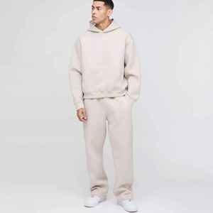 Sweat-shirt à capuche pour homme, couleur unie, manches longues, coupe décontractée, poids moyen, 100% coton, vêtement d'automne avec poche - Product Image 1