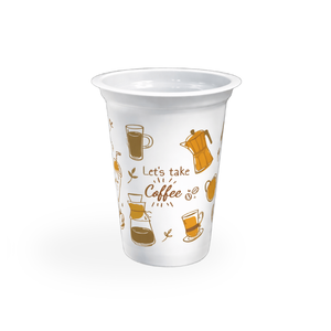 Let's Take Coffee Doodle Printed 200ml PP <b>Plastic</b> <b>Cup</b> Round Single Wall Beverage <b>Cup</b> - Product Image 4