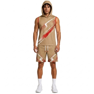 Uniforme de sport personnalisé haut de gamme 7 sur 7 sans manches avec capuche et short de sport - Product Image 1