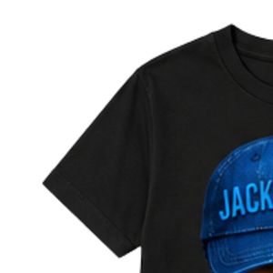 Camiseta Negra de Manga Corta para Jóvenes, Cuello Redondo, Informal, para Uso Diario, Escolar, Deportivo, Estilo Urbano, Ropa Cómoda - Product Image 5