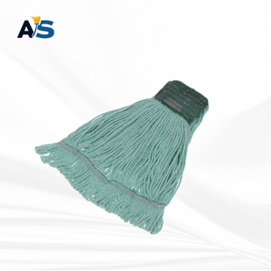 A&S Heavy Duty Green Cotton <b>Mop</b> Head with 5" Dark Green Head Band Loop End - Product Image 1