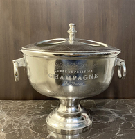 Seau à glace multifonctionnel contemporain en aluminium pour vin, refroidisseur de bouteilles, capacité personnalisée, logo pour fêtes et mariages