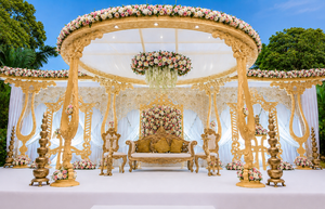 ซุ้มแต่งงานแบบโมเดิร์นแกะสลักจากไฟเบอร์กลาสสไตล์ราชวงศ์กูร์ราตี พร้อมตกแต่งโดมดอกไม้สุดหรูหรา น้ำหนักเบา เหมาะสำหรับงานแต่งงานในร่ม - Product Image 2