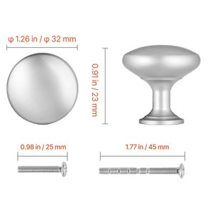 Set da 25 pomelli per mobili in ottone da 1,1 pollici, maniglie a fungo in lega di zinco per cassetti e ante, pomelli solidi per cucina e comò, ferramenta per armadietti - Product Image 6