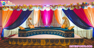 ที่นั่งเจ้าสาวในการตกแต่งเวทีมุสลิมสีสดใสสำหรับกลางคืนที่นั่งเจ้าสาวที่สวยงามสำหรับเวทีแต่งงาน - Product Image 3