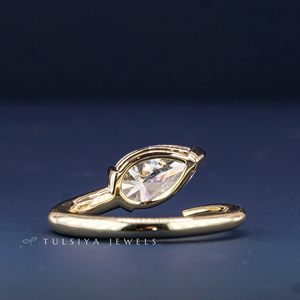 Bague en or 14 carats de haute qualité avec diamant synthétique cultivé en laboratoire pour femme, élégante bague de fiançailles et de mariage, bijou raffiné, cadeau pour elle - Product Image 5