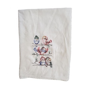 Attrayant Floral brodé 100% coton biologique écologique salle à manger GOTS certifié nettoyage utiliser torchons en microfibre - Product Image 5