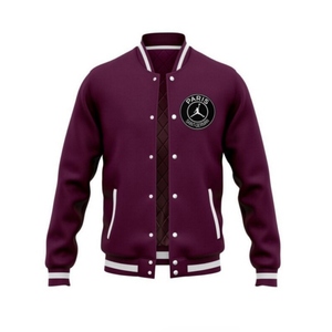 Veste varsity pour homme 100% laine à col montant avec logo brodé sur le devant, tailles personnalisables pour un style streetwear - Product Image 1