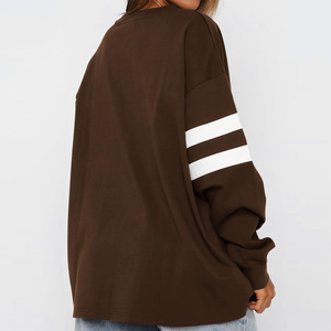 Sweat-shirts pour femmes de haute qualité 100% coton, coupe ample, épaules tombantes, style streetwear décontracté, impression de logo personnalisée - Product Image 6
