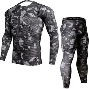 Ensemble de vêtements de compression pour hommes, tenue de sport deux pièces pour hommes, vêtements de sport ajustés comprenant une chemise de compression à manches longues - Product Image 6