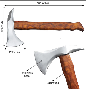 Hacha de Acero con Alto Contenido de Carbono, Espalda Plana, Grado Industrial, Herramienta de Corte para Bricolaje, Camping, Corte de Madera al Aire Libre - Product Image 3