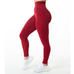 Leggings sans couture de haute qualité pour femmes, pour la course à pied, la remise en forme, la gym, le yoga - Pantalon en spandex/nylon à motif uni - Product Image 5