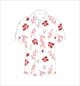 Camisa polo con estampado floral rosa y blanco para hombre, camisa de golf informal de manga corta a la moda de verano - Product Image 4